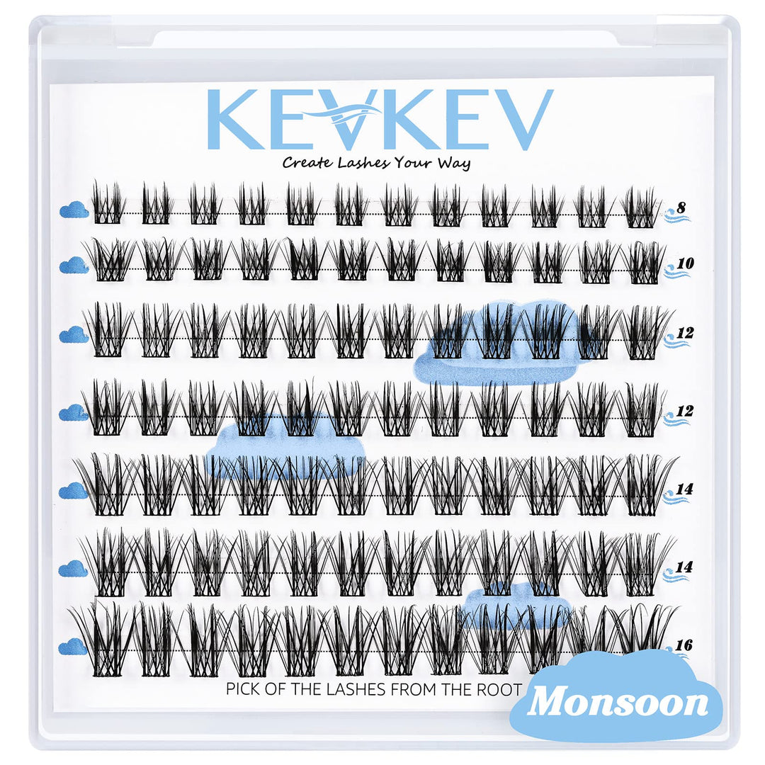 Lash Clusters 84 Pcs Cluster Lashes Eyelash Clusters Diy Cluster Eyelash Extensions Individual Lashes Thin Band & Soft(Monsoon,D