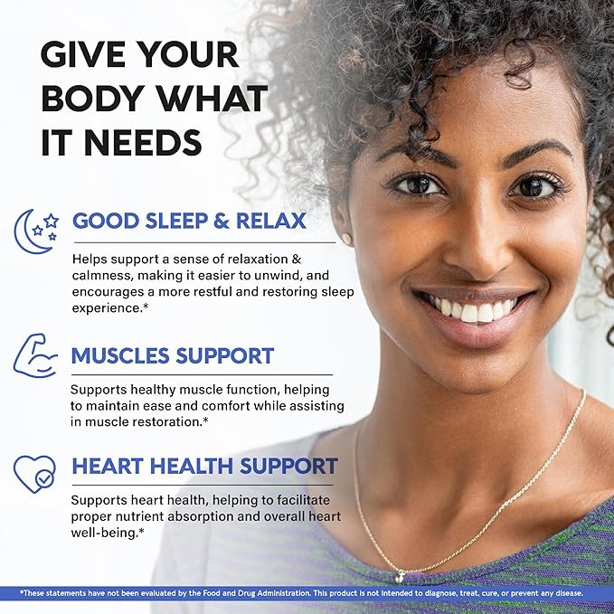 Magnesium Glycinate 500 mg - Chelated Supplement - 98% High Absorption - Support for Sleep, Muscle & Heart Health - Made in USA, Lab Tested & Non-GMO - 120 Capsules