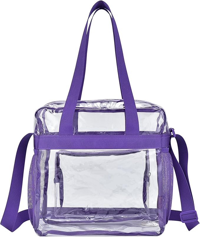USPECLARE Clear Tote Stadium Approved, Security Travel & Gym Clear Bag for Work Sports Games Concerts