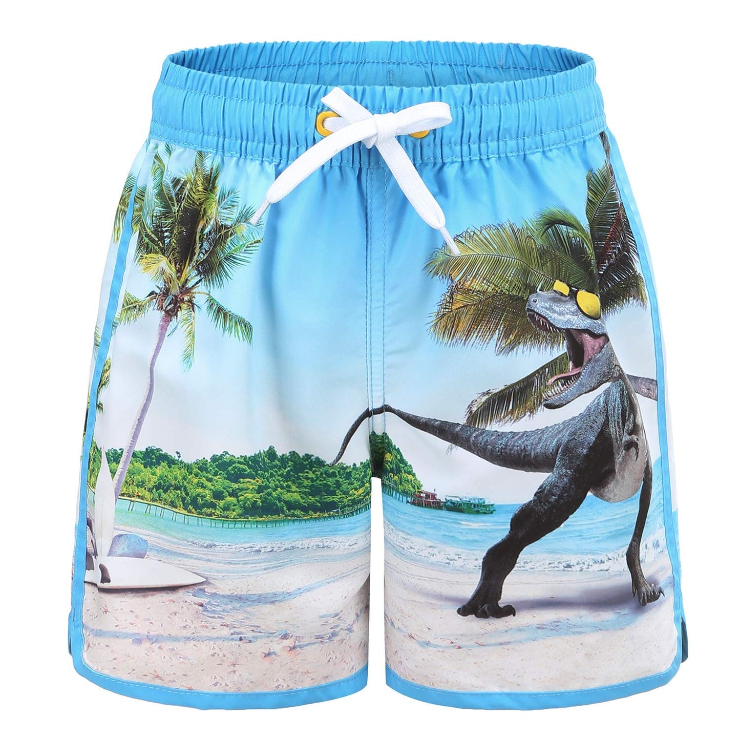 Mardonskey Boys Swim Trunks Quick Dry UPF 50+ Beach Swim Shorts Kids Board Shorts Beach Dino Size 10/10-12