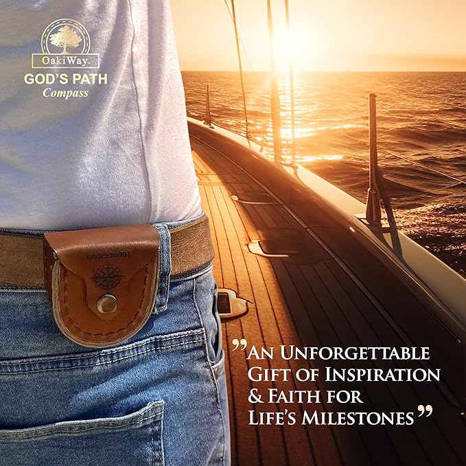 God's Path Compass – Communion & Confirmation Gift for Teenage Boys | Baptism Religious Gifts for Men, Christian, Catholic, Graduation | Sentimental & Inspirational Present – Greeting Card Included