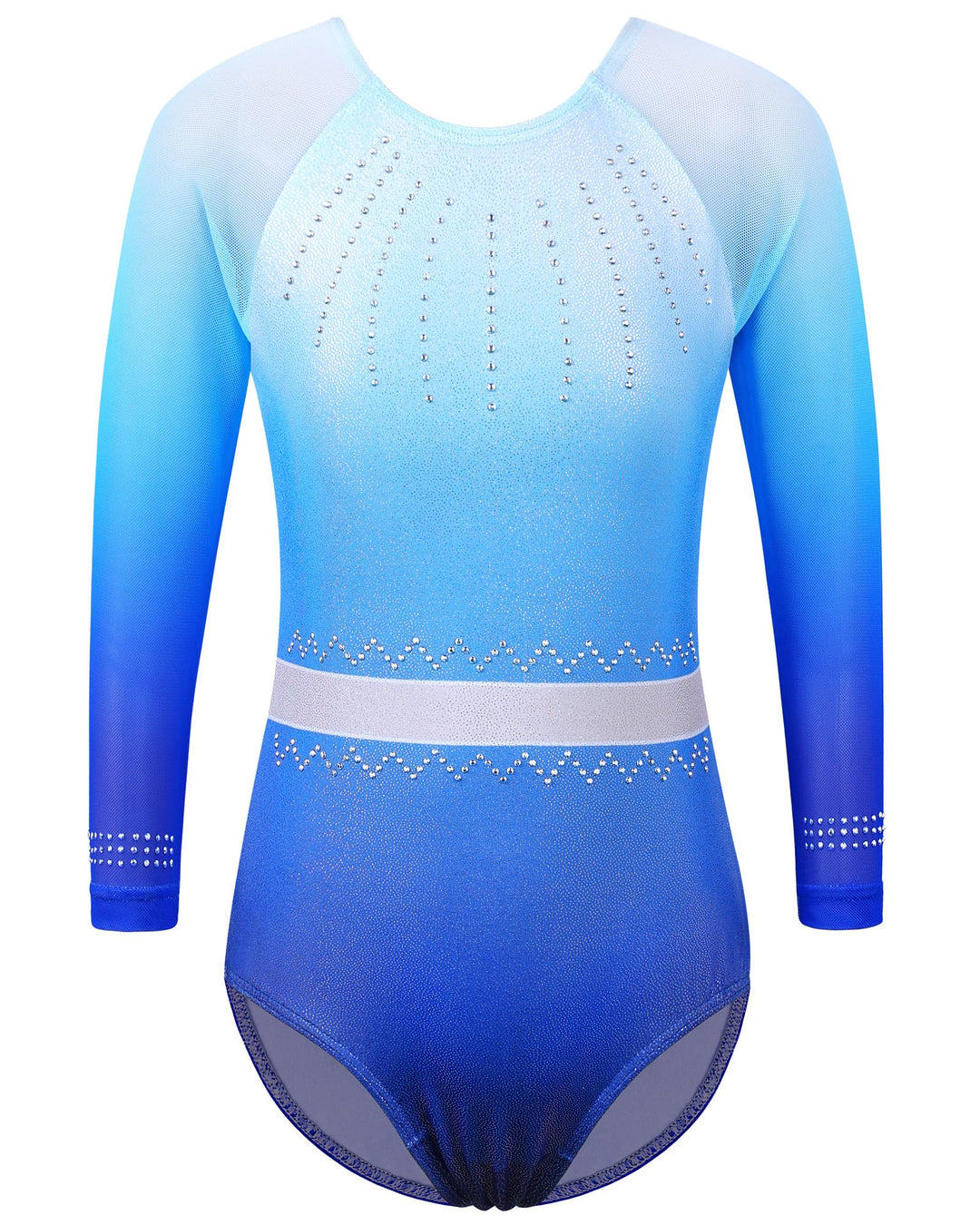 BAOHULU Gymnastics Leotard for Girls Shiny Practice Dancewear B326_GradientBlue_4A