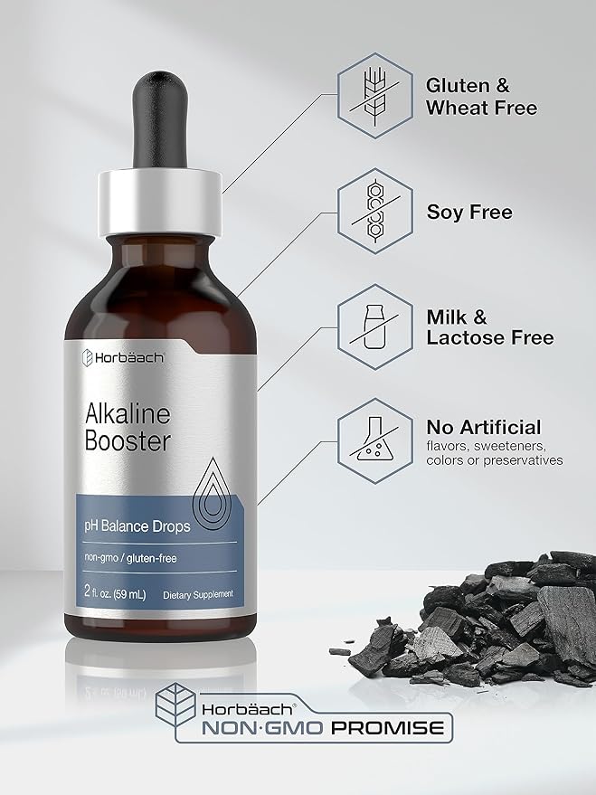 Horbaach Alkaline Water Drops | 2 fl oz | pH Balance Supplement | Booster with Minerals | Non-GMO & Gluten Free
