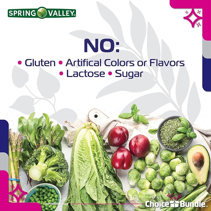Spring Valley Potassium Heart Health Dietary Supplement Caplets 99 mg 250 CT 2 pk (500 Total) + “Vitamin Vitality” Guide & Keychain Pill Container (4 Items)!