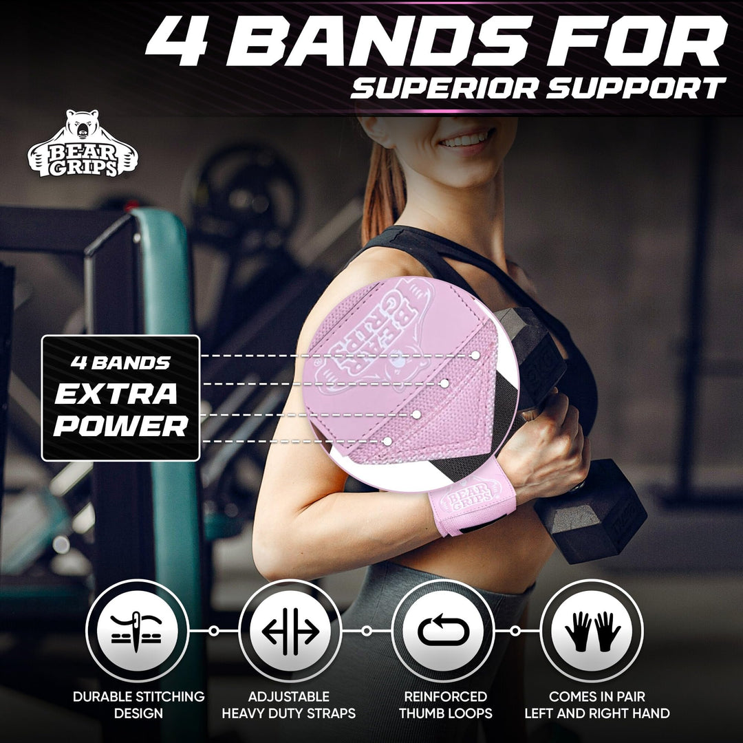 Bear Grips Extra Strength Gym Wrist Wraps for Weightlifting | 2 Wrist Wraps Per Pack | 12" & 18" | Unisex Fitness Accessory for Men & Women