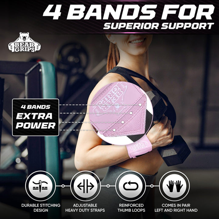 Bear Grips Extra Strength Gym Wrist Wraps for Weightlifting | 2 Wrist Wraps Per Pack | 12" & 18" | Unisex Fitness Accessory for Men & Women