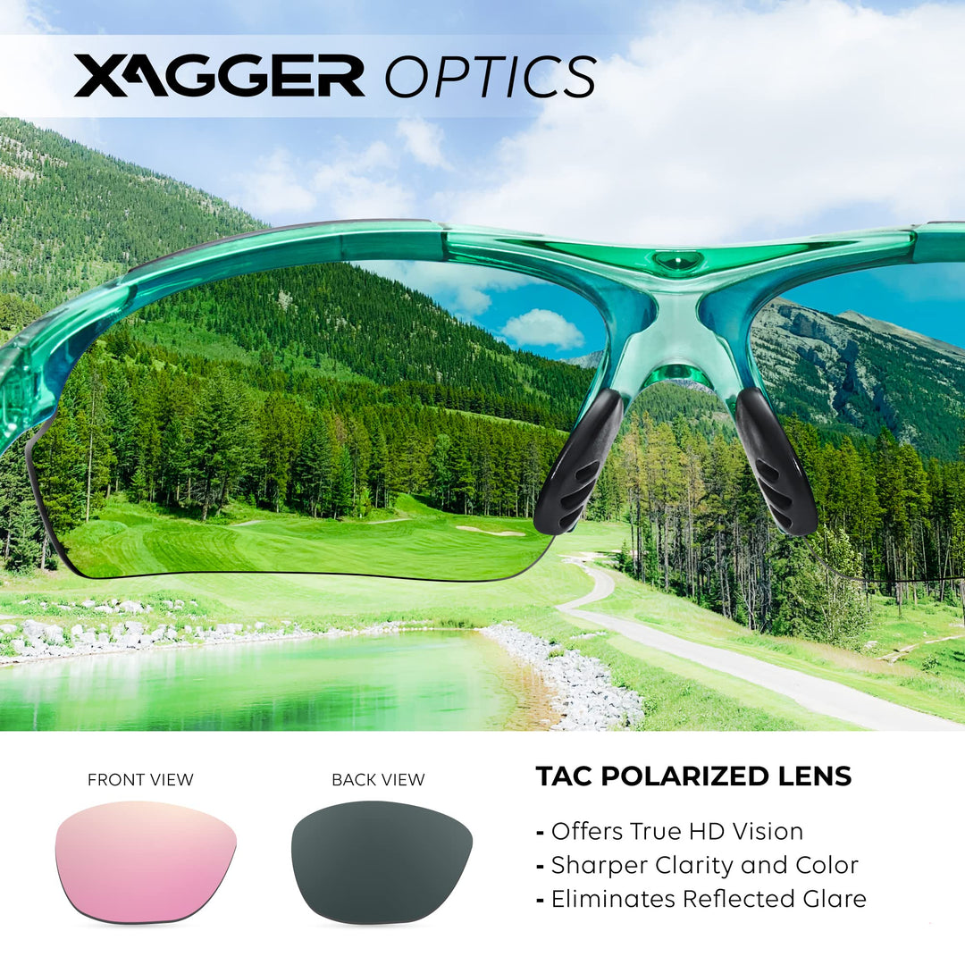 Xagger Polarized Wrap Around Sport Sunglasses for Men Women UV400 Baseball Softball Running Cycling Glasses
