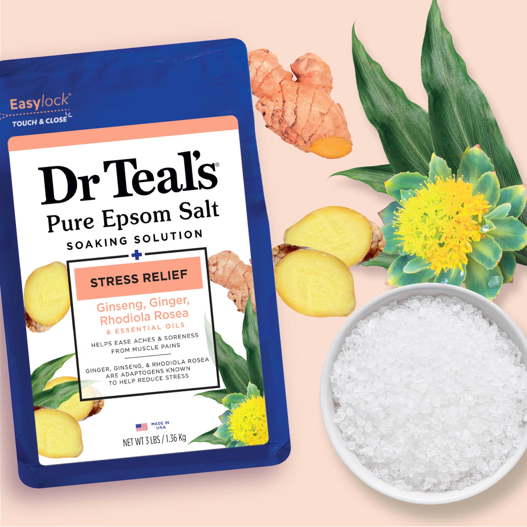 Dr Teal's Pure Epsom Salt, Stress Relief with Essential Oils, 3 lbs