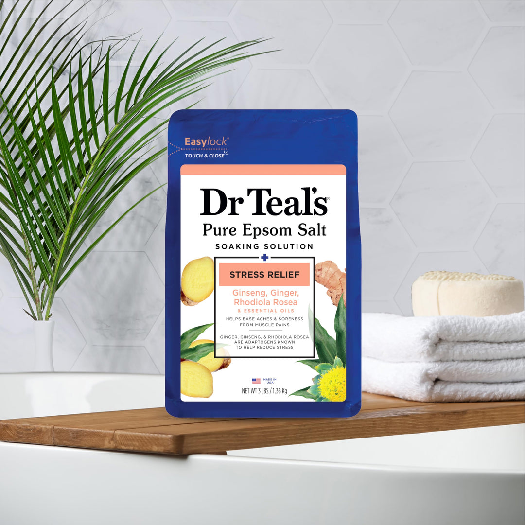 Dr Teal's Pure Epsom Salt, Stress Relief with Essential Oils, 3 lbs