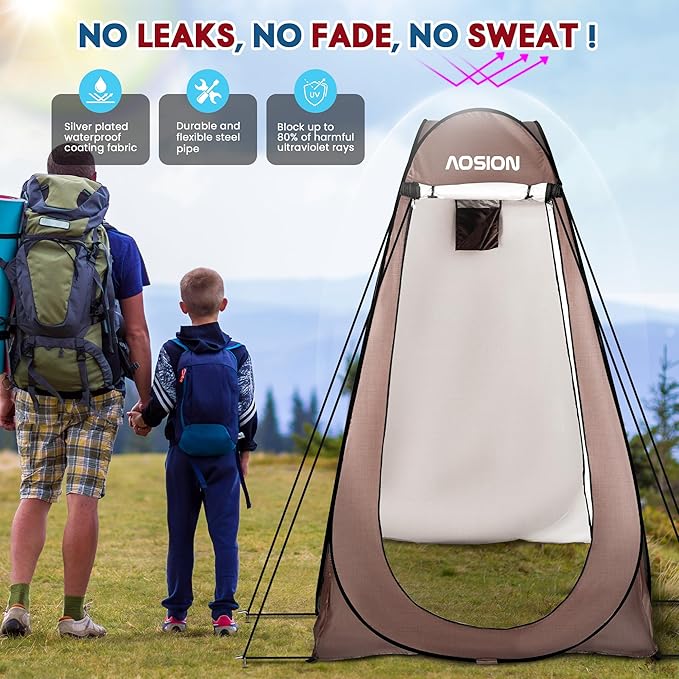 AOSION Privacy Shower Tent,Pop Up Changing Tent,Camp Bathroom Changing Dressing Room,Sun Sunshade Canopy Outdoor Rain Shelter for Camping Hiking Beach Picnic Fishing.