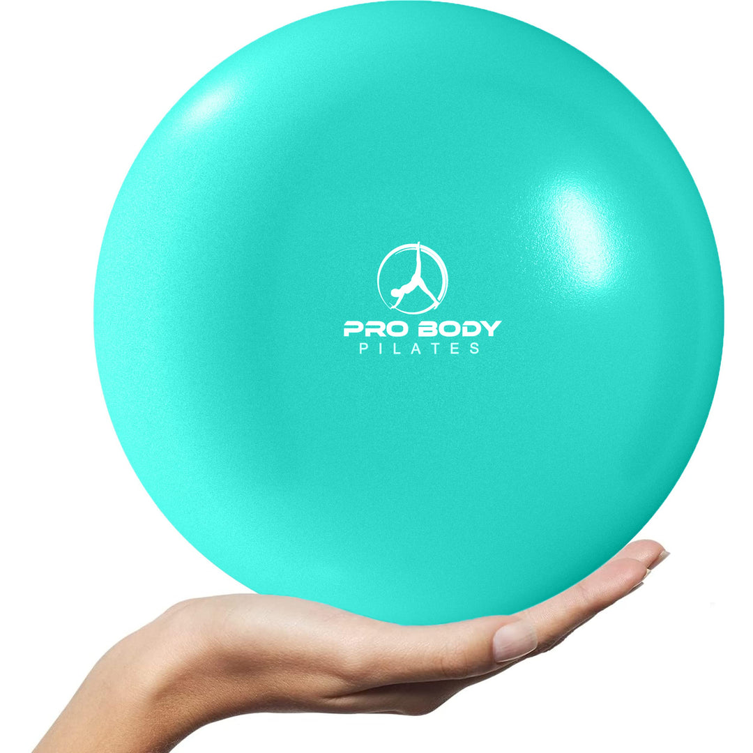 ProBody Pilates Ball Barre Ball, 9 Inch Small Exercise Ball for Between Knees, Mini Soft Yoga Ball for Stability, Barre, Fitness, Ab, Core, Physio and Physical Therapy Ball (Turquoise)