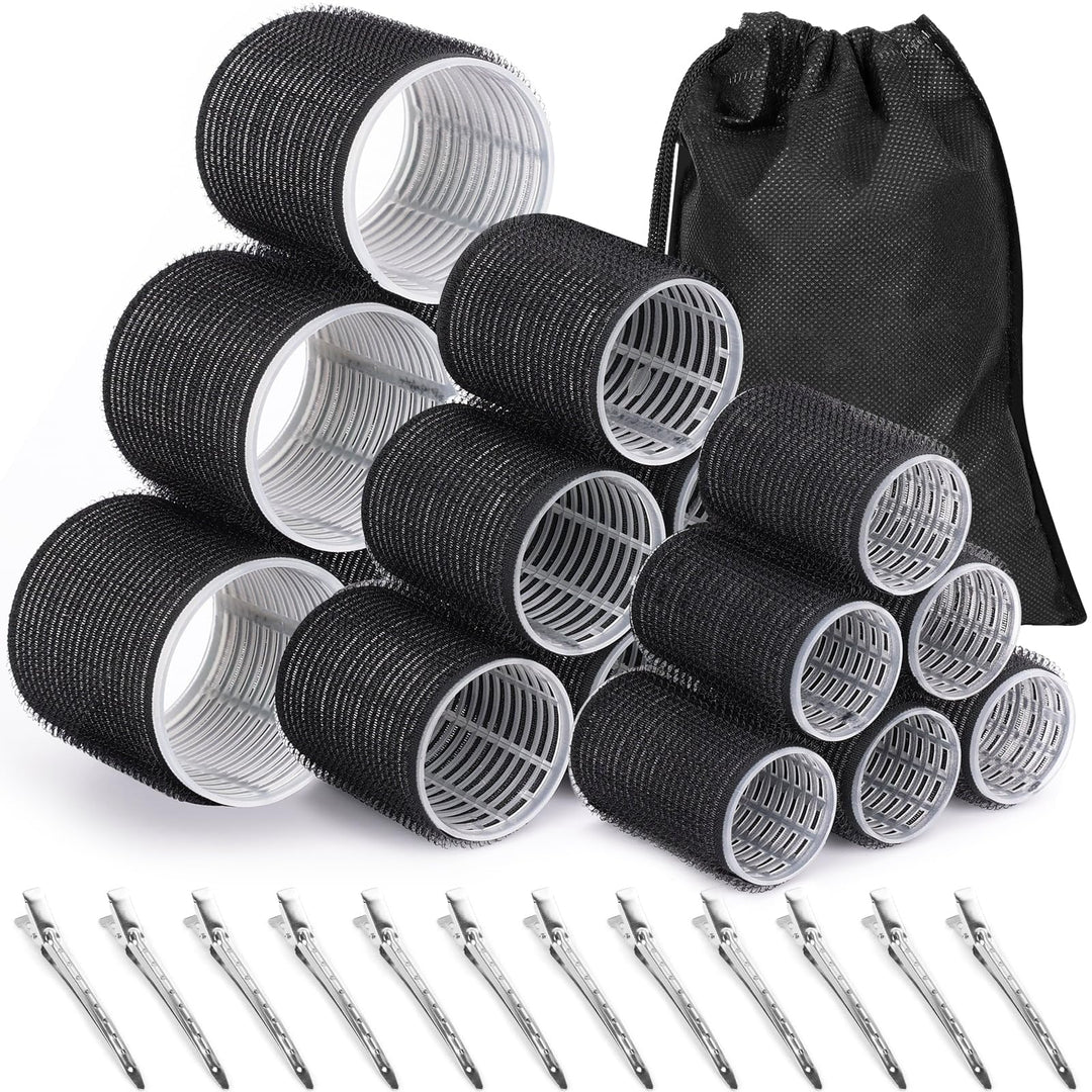 Rollers Hair Curlers 30Pcs Set With 18Pcs Hair Roller 3 Sizes (6 Large Rollers, 6 Medium Rollers, 6 Small Rollers) And 12 Clips