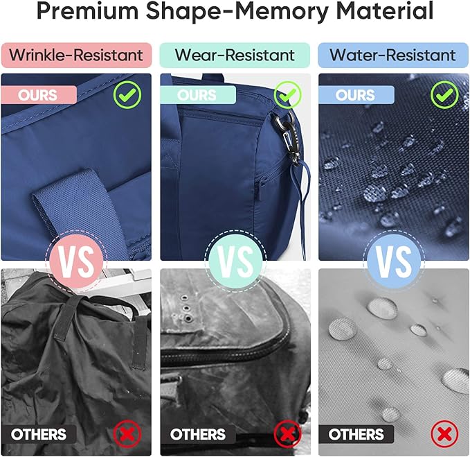 BALEINE Gym Bag for Women and Men, Duffel Bag for Sports, Gyms and Weekend Getaway, Waterproof Dufflebag with Shoe and Wet Clothes Compartments, Lightweight Carryon Gymbag (Blue)