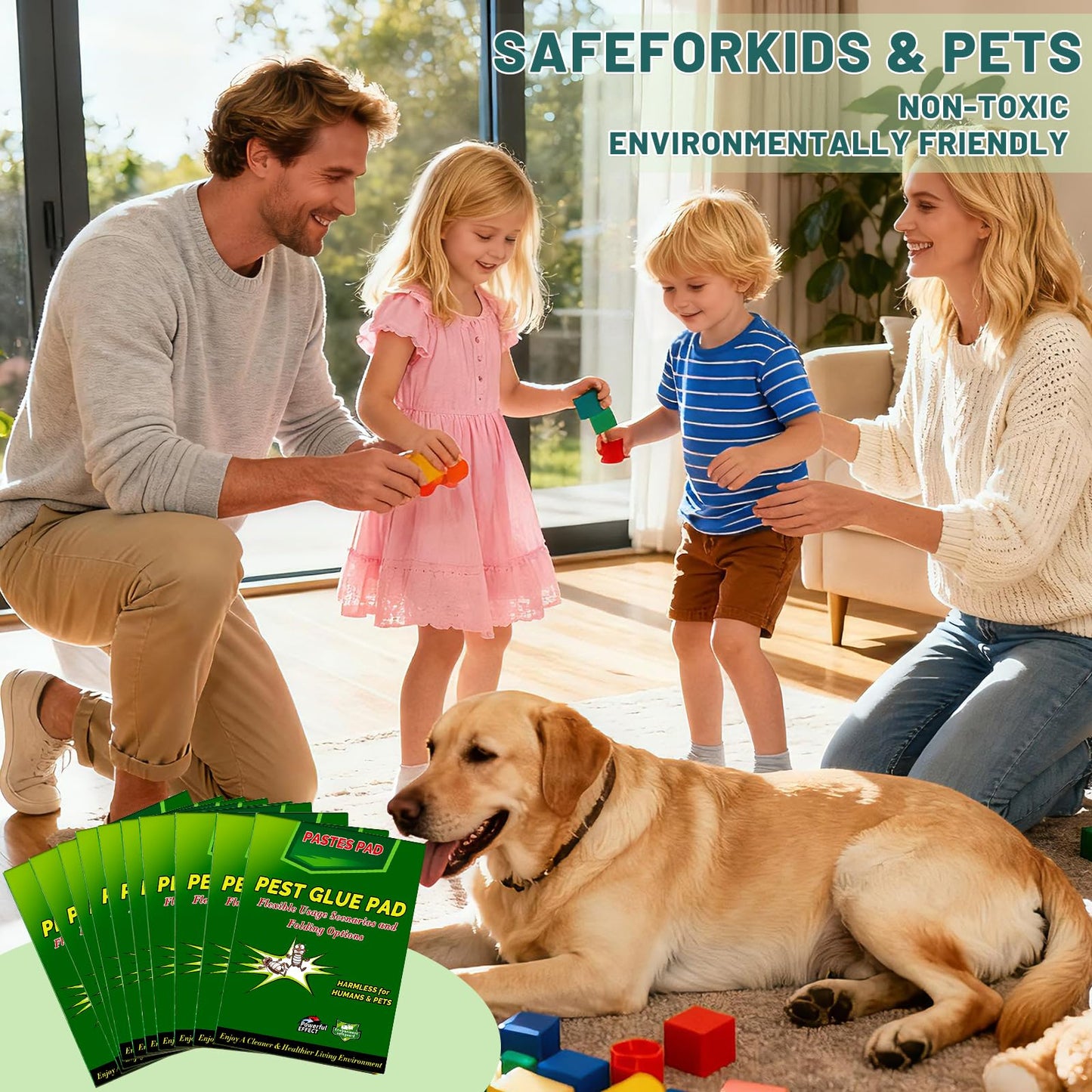 10 Packs Stickypads Glue Traps - 12.4 Inch x 8.2 Inch Sticky Pads Extra Strong, Gluetraps for Bed Bug & Cockroach, Glueboard Indoor Outdoor, Efficient Gum Pads for Home Kitchen Office Garage Garden