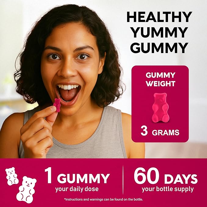 Vitamin B-Complex Gummies for Women & Men - Vitamin B12, B1, B2, B3, B5, B6, B7 & B9 - B Complex with Vitamin C & Choline - Energy, Brain & Mood - Natural Berry Flavor, Vegan - 60 Gummies for 2 Months