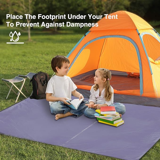 REDCAMP Large Waterproof Camping Tarp Lightweight, Multifunctional Insulated Tent Footprint for Camping Hiking Backpacking, Grey 118"x141.7"