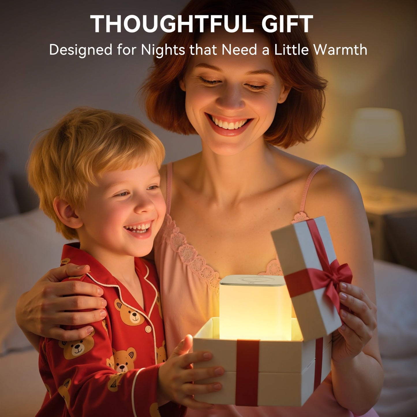 Auxmir Night Light, 4000mAh Rechargeable LED Table Lamp, Touch Bedside Lamp with RGB Colors, Dimmable Brightness, Remote Control, Portable Light for Children, Kids, Bedroom, Living Room, Camping