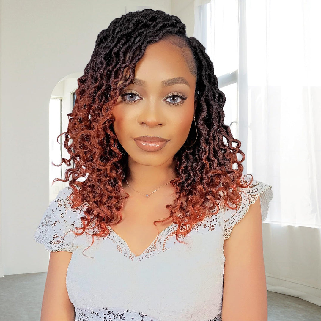 Karida Goddess Locs Crochet Hair 10 Inch, 8 Packs Faux Locs Crochet Hair For Black Women, Pre Looped Crochet Goddess Locs With C