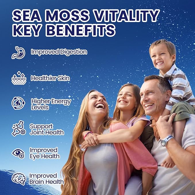 Sea Moss Black Seed Oil Ashwagandha Shilajit Ginger-Sea Moss Capsules withBurdock Turmeric Vitamins C & D3 Elderberry Ginger ACV Manuka Dandelion-Immune System,Skin,Energy Support