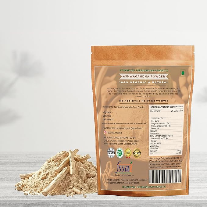 Ashwagandha Root Powder | Withania somnifera | Enhance Energy & Support Vitality (17.7 OZ | 500 gm)