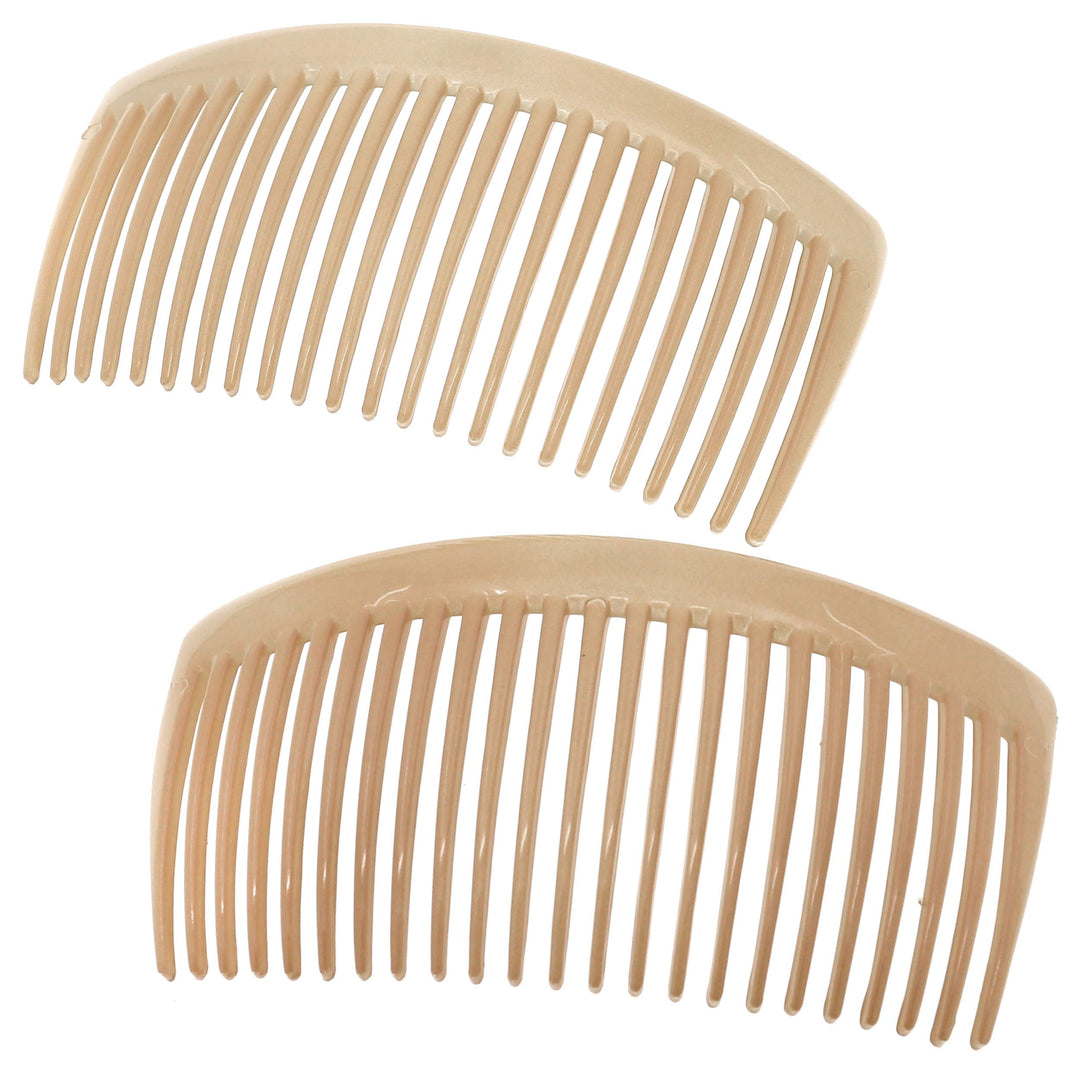 Camila Paris Cp3022 French Side Combs Large Curved, Beige French Twist Hair Combs Decorative, Strong Hold Hair Clips For Women B