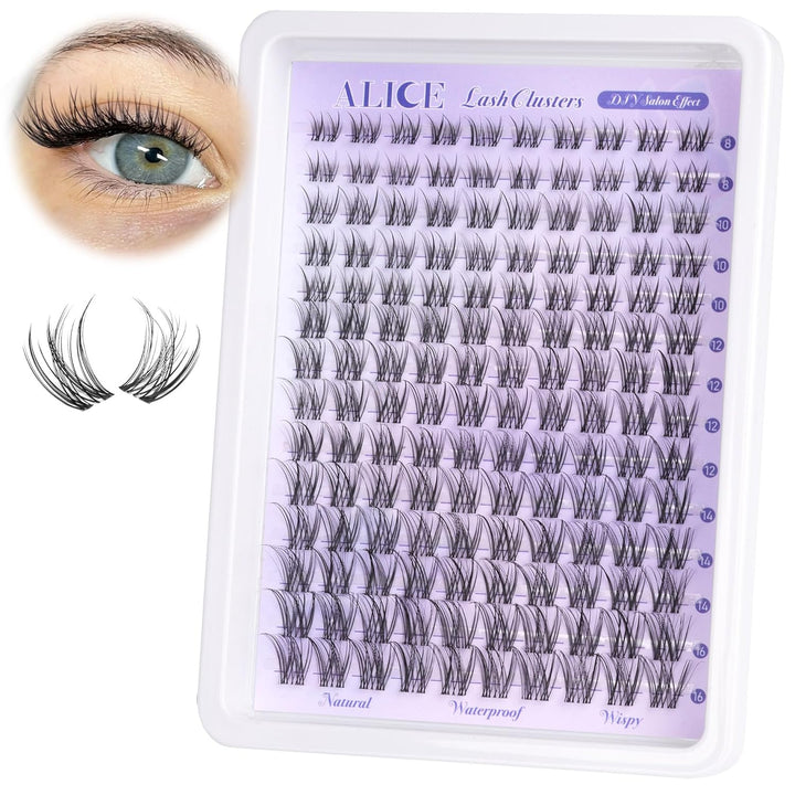 ALICE DIY Natural Lash Clusters | Wispy Anime Cat Eye | 10-16mm, 144 Pcs