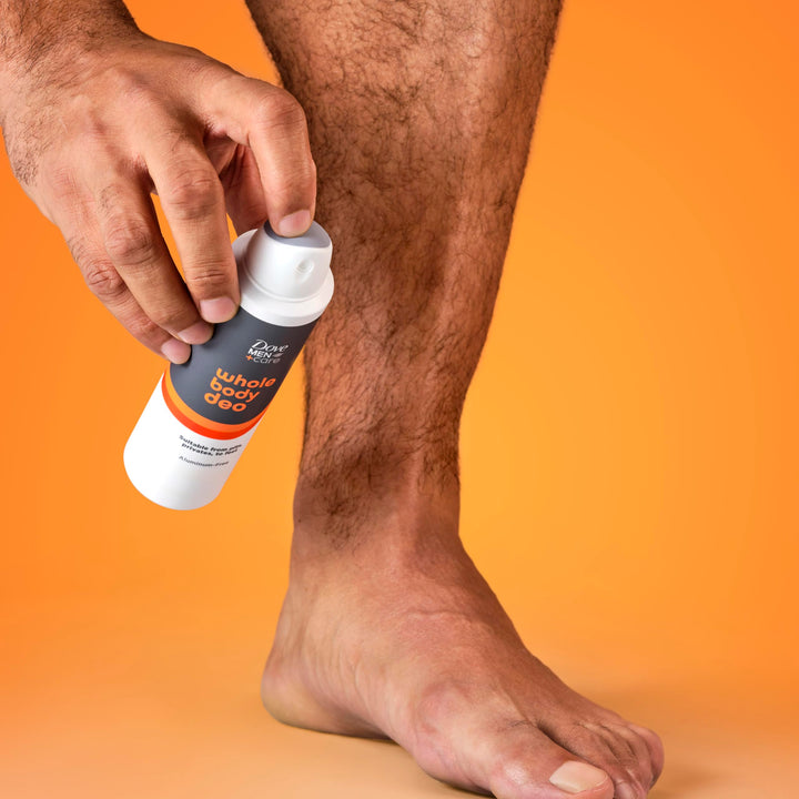 Dove Men+Care Whole Body Deo Aluminum-Free Deodorant Spray Shea Butter + Cedar Suitable from Pits, Privates, to Feet with Vitamin E 4 oz