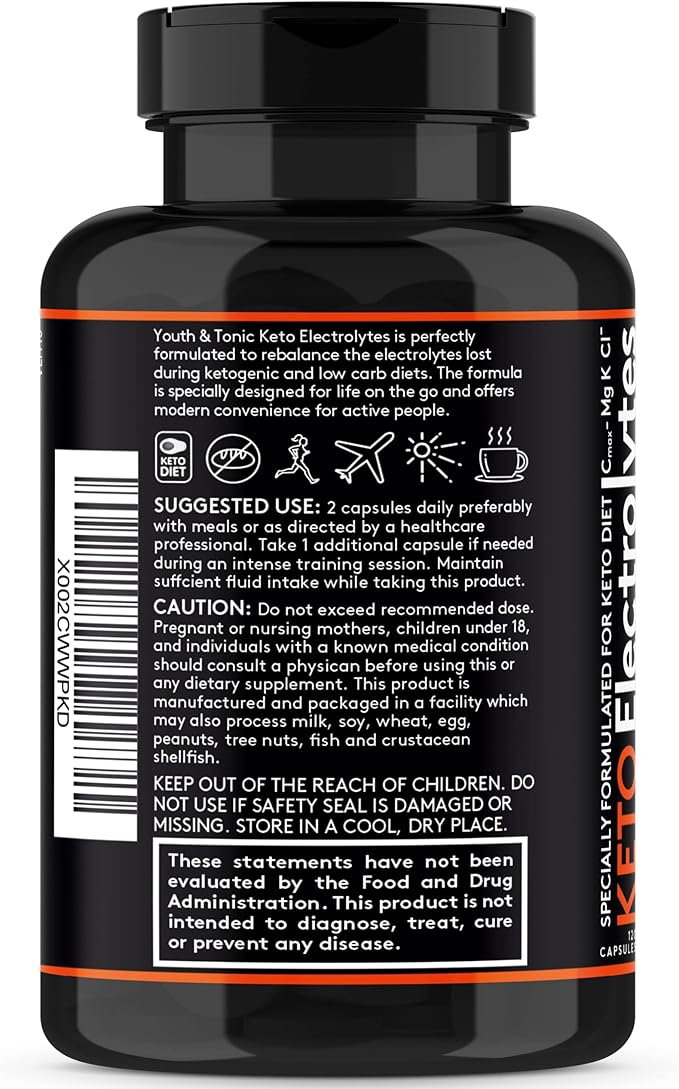 120 MCT Keto Electrolytes Pills | 150 mg Magnesium Probiotics Co Q 10 | Potassium Sodium Chloride Calcium Zinc & D3 Vitamin | Premium Grade Salt Supplement Designed for Low Carbs & Keto Diets