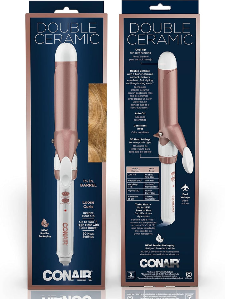 Conair Double Ceramic 1-Inch Curling Iron | Classic Curls for All Hair Lengths