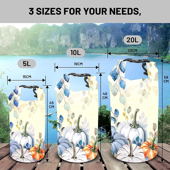 Waterproof Dry Bag,Roll Top Fall Thanksgiving Waterproof Backpack 5L/10L/20L Floating and Lightweight Bags for Kayaking, Boating, Fishing, Swimming and Camping