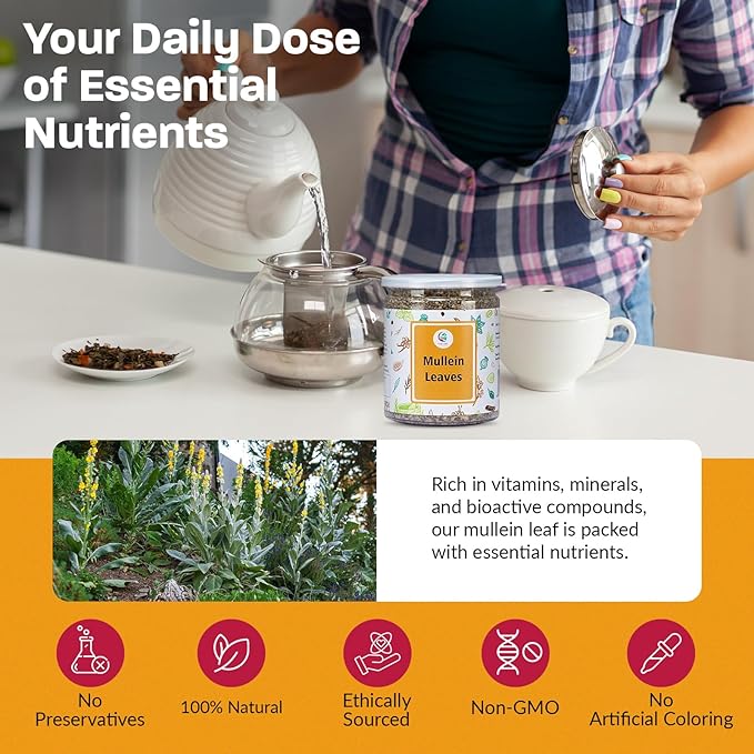 Mullein Leaf 2 oz | Cut and Sifted | 100% Natural & Caffeine Free | By Yogi's Gift®