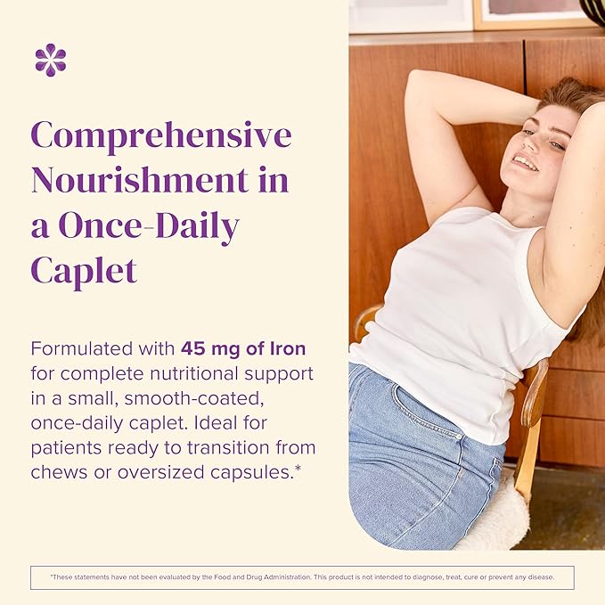 BariMelts Once Daily Bariatric Multivitamin with Iron, 60 Easy-Swallow Caplets (2-Month Supply), Multivitamin for Women, Multimineral Complex, Supports Nutrition After Bariatric Surgery