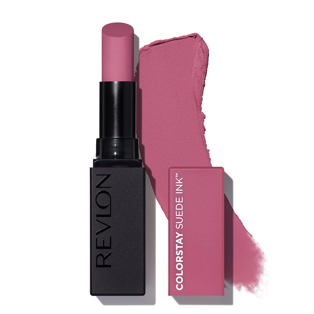 REVLON Lipstick, ColorStay Suede Ink, Built-in Primer, Infused with Vitamin E, Waterproof, Smudge-proof, Matte Color, 009 In Charge, 0.09 oz.
