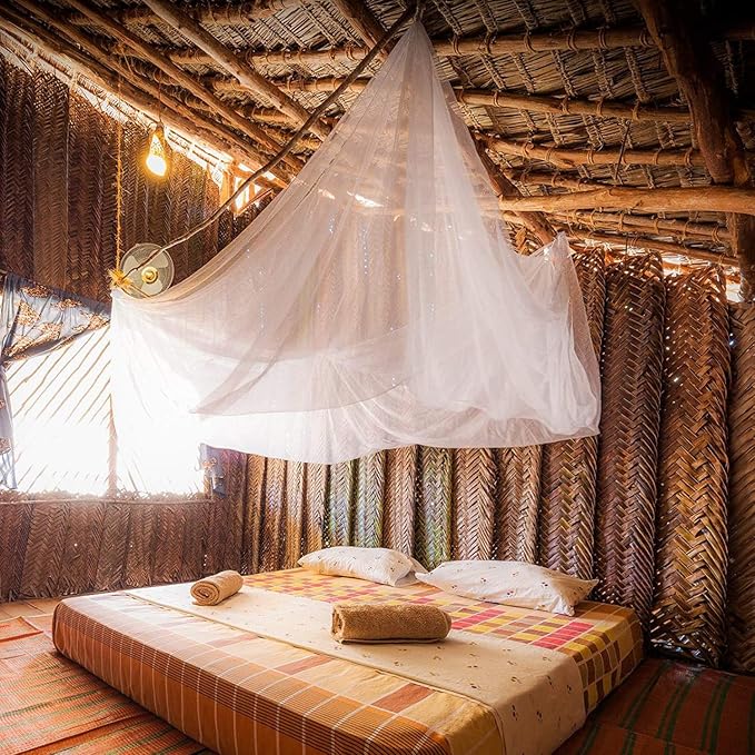 Mosquito Net for Single to King-Sized Beds – No Openings & 6 Hanging Loops – Decorative Rectangular Shape for Home & Travel – Bed Canopy Hanging Kit & Carrying Bag Included