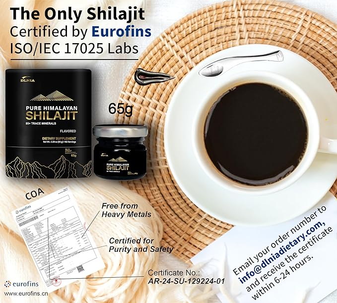 Shilajit Pure Himalayan Organic Shilajit Resin Supplement- Gold+ Grade with 85+ Trace Minerals with 75% Fulvic Acid, Overall Energy & Immune Support (50 Gram (Pack of 1))