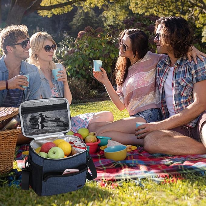 Gloppie Lunch Box for Men Women Insulated Lunch Bag Reusable Lunch Cooler Bag, Blue