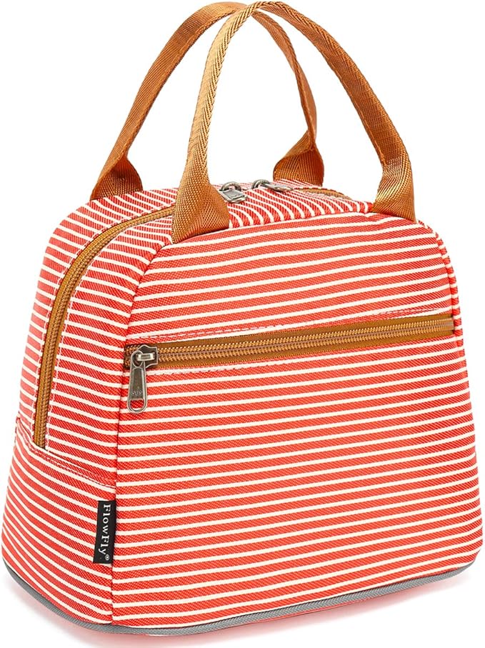 FlowFly Insulated Lunch Cooler Bag - Tote Bag Organizer for Women/Men, Red