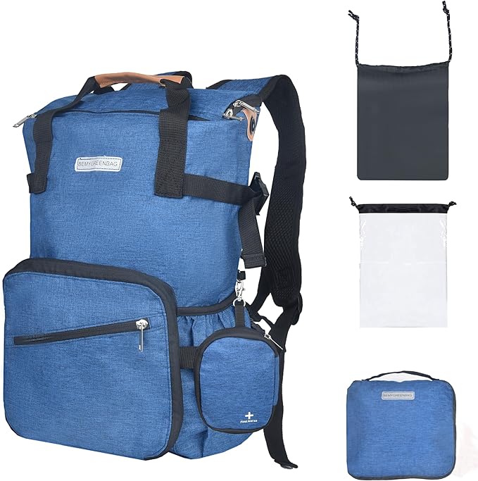 35L Foldable Waterproof Backpack For Outdoor Sports Travel Inside Wet Clothes Compartment Packable For Multiple