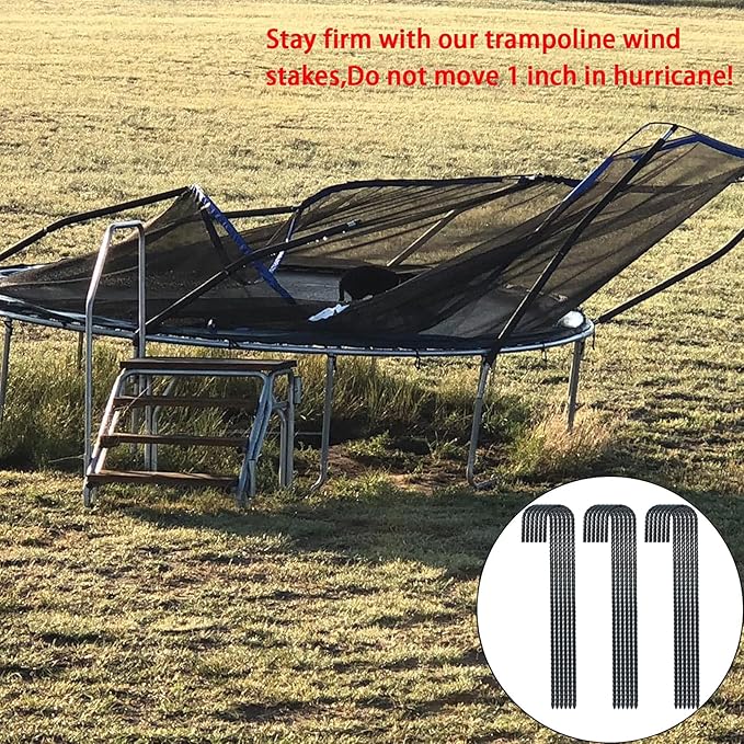 16 Inch Ground Rebar Stakes, J Hook Extra Heavy Duty Rust Proof Coated Steel Ground Anchors with Chisel Point End for Camping Tent and Canopy Tent (24)