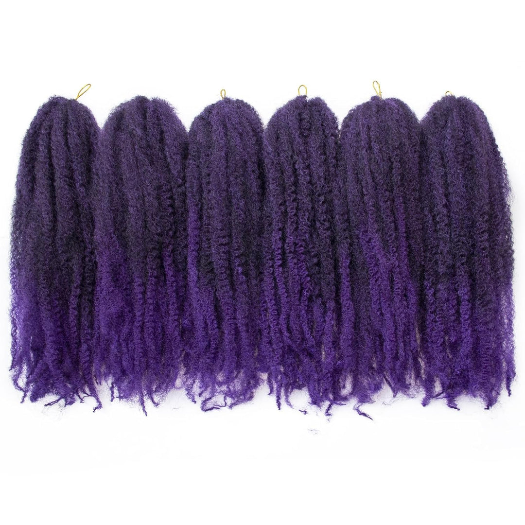 Byksvioc Afro Kinky Twist Crochet Hair Braids Marley Braid Hair 18Inch Purple Cuban Twist Braiding Hair (1B/Purple, 18Inch)