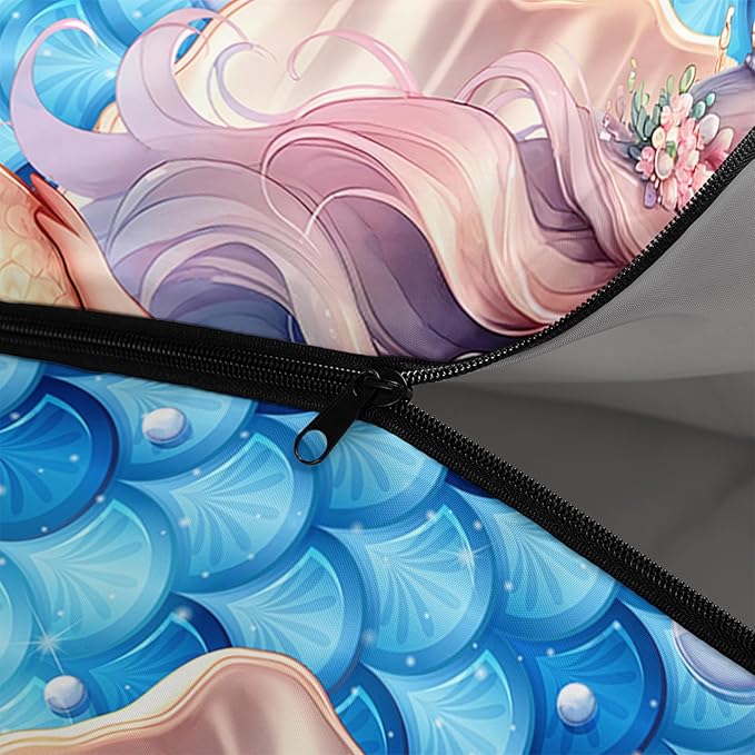 AILONEN Cartoon Fox Camping Sleeping Bag for Boys Girls Adults,Lightweight & Waterproof,3 Season Warm & Cold Weather,Portable,Kawaii Fox Printed Sleeping Bag,Traveling,Camping,Hiking