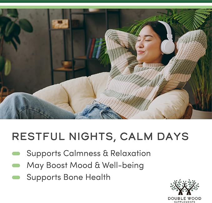 Magnesium Glycinate 400mg, 180 Capsules (Vegan Safe, Third Party Tested, Gluten Free, Non-GMO) High Absorption Magnesium by Double Wood Supplements