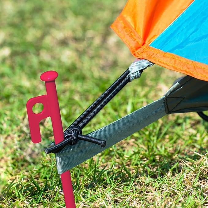 8 Pack Tent Stakes Heavy Duty 12 inch Steel Tent Pegs for Camping Unbreakable and Inflexible