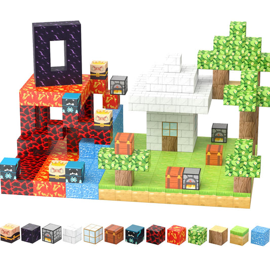 100PCS Magnetic Building Blocks [Upgrade 1 Inch/2.5cm] Building Block Toys for Kids Ages 3+, STEM Montessori Sensory Toys for Toddlers, Christmas Birthday Gift for Kids Ages 4 5 6 7 8 9