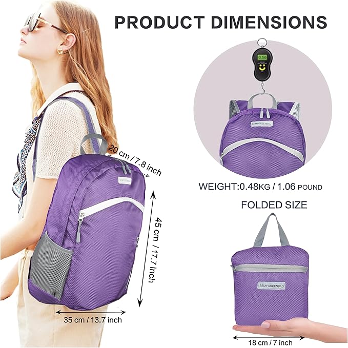 35L Foldable Waterproof Backpack For Outdoor Sports Travel Inside Wet Clothes Compartment Packable For Multiple