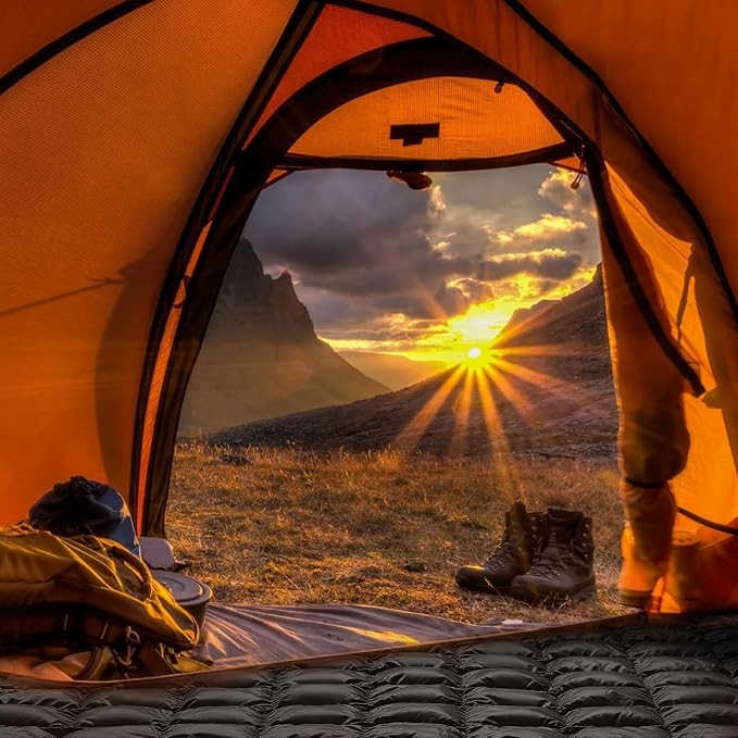 Blue Ridge Home Fashions Down Throw Camping Blanket - Packable Lightweight Down Throw Blanket for Outdoor Travel Hiking Picnic RV, Puffy Warm Blanket 60" x 70" with Carry Bag, 650 Fill Power