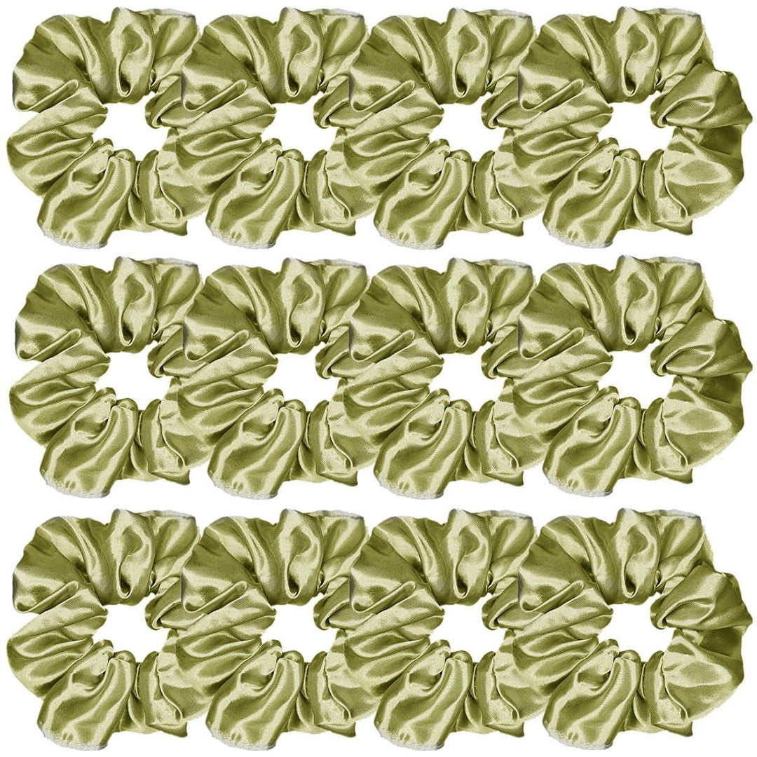 12 Pcs Satin Silk Scrunchies Soft Ties Fashion Bands Hair Bow Ropes Elastic Bracelet Ponytail Holders Hair Accessories For Women