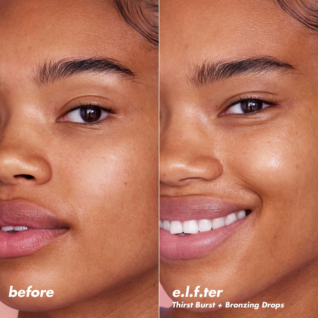 e.l.f. SKIN Hottest Duo: Holy Hydration Thirst Burst & Bronzing Drops Skincare Set, Vegan & Cruelty-Free