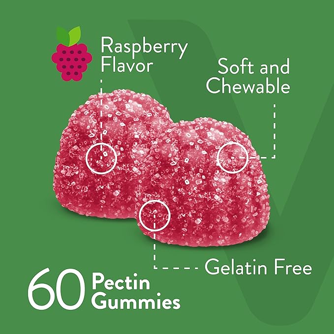 Magnesium Citrate Gummies for Adults & Teens - 66mg, Supports Calm Mood, Optimal Relaxation, Muscle Function - Vegetarian, Gelatin Free, GMO Free - Tasty Chewable Raspberry Flavored Gummy
