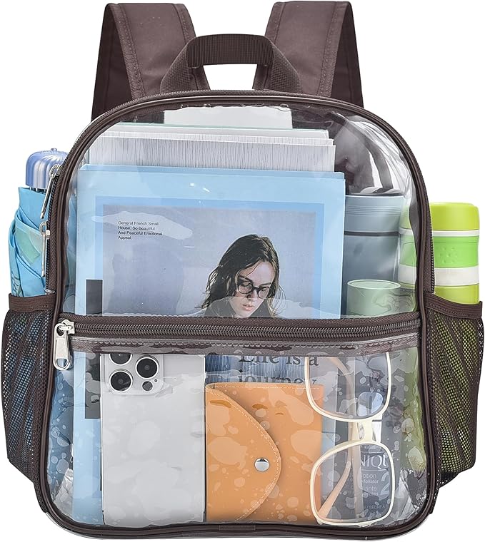 USPECLARE Clear Backpack for Stadium Approved 12×6×12, Water proof Clear Bag for Stadium Events and Concert Work Sport Event